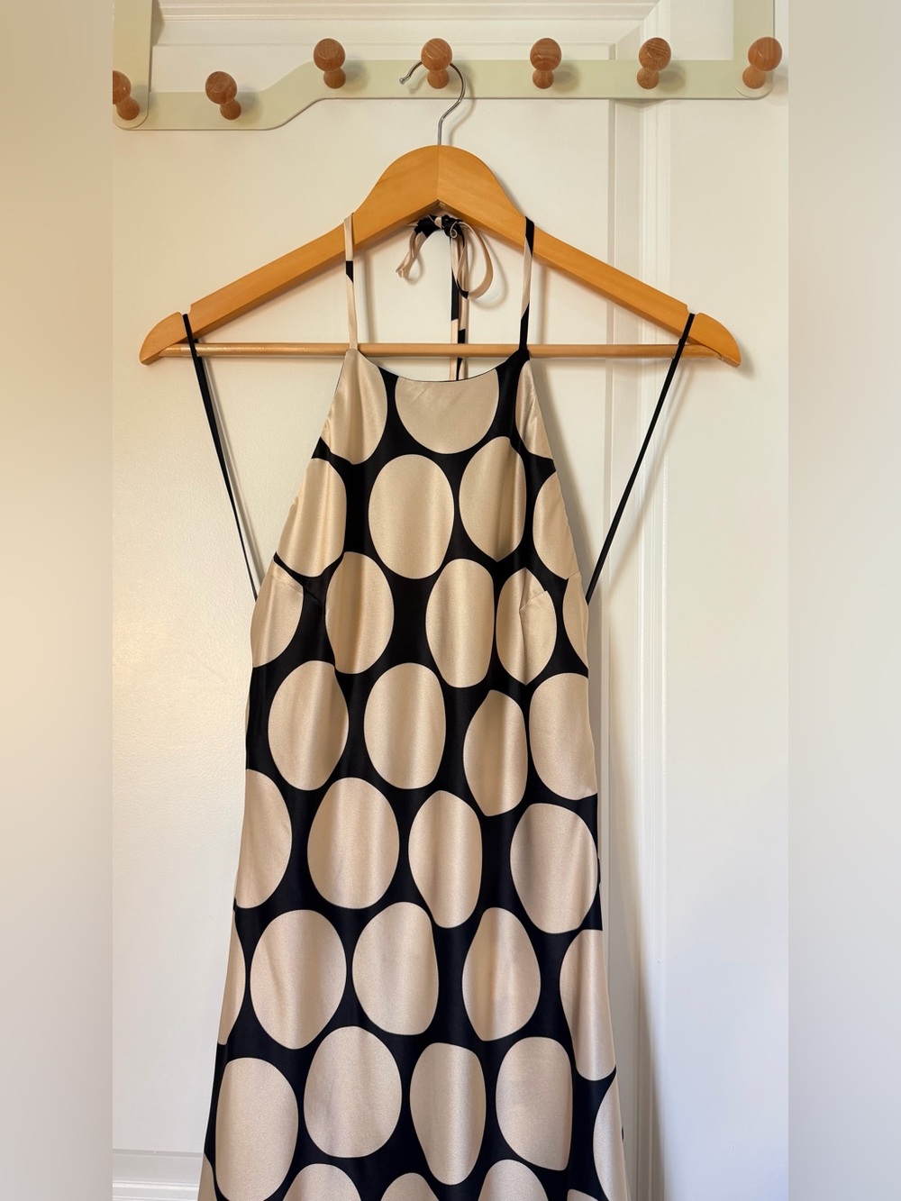 Reformation Jeany Silk Dress In Full Moon Dot, NEW WITHOUT TAGS, NEVER WORN. - Picture 9 of 14